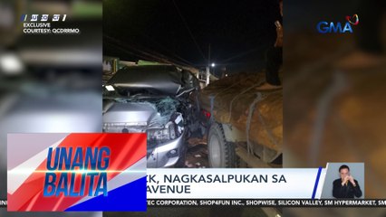 Van at truck, nagkasalpukan sa Mindanao Avenue | Unang Balita