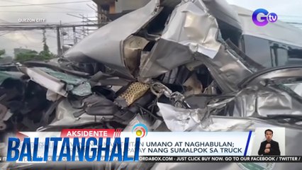 2 van, nagkagitgitan umano at naghabulan; Driver ng 1 van, patay nang sumalpok sa truck | Balitanghali