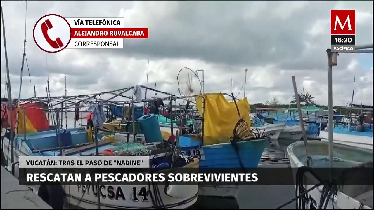Rescatan a tres pescadores tras naufragio en Yucatán; dos siguen desaparecidos