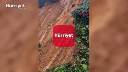 Rize'de heyelan; 2 boş ev toprak altında kaldı