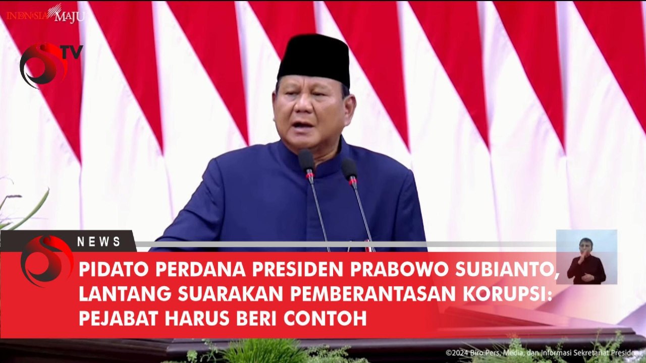 Pidato Perdana Presiden Prabowo Subianto, Lantang Suarakan Pemberantasan Korupsi