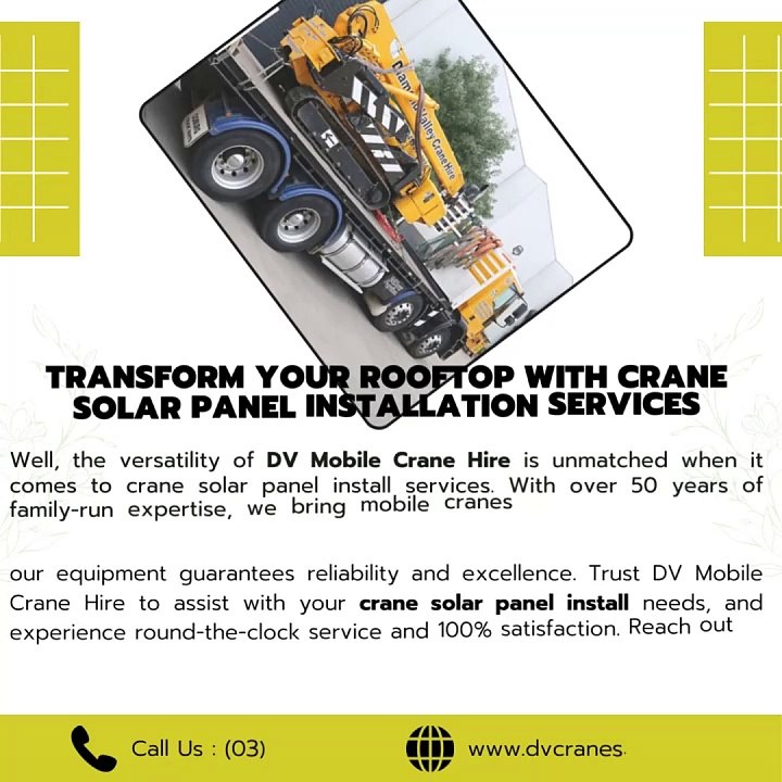 Transform Your Rooftop with Crane Solar Panel Installation Services