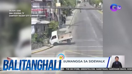 Huli-cam - Multicab, bumangga sa sidewalk at tumagilid | Balitanghali