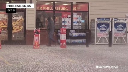 Strong storms clobber Kansas with heavy hail