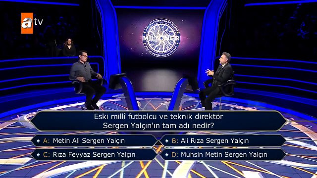 Tam tamına 500 bin TL! Milyoner'de çıkan Sergen Yalçın sorusu herkesi şaşırttı
