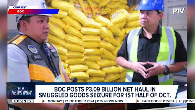 BOC posts P3.09-B net haul in smuggled goods seizure for 1st half of Oct.