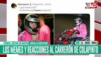 "Mirá Anto soy franco Colapinto", los mejore memes dedicados a la última carrera del argentino