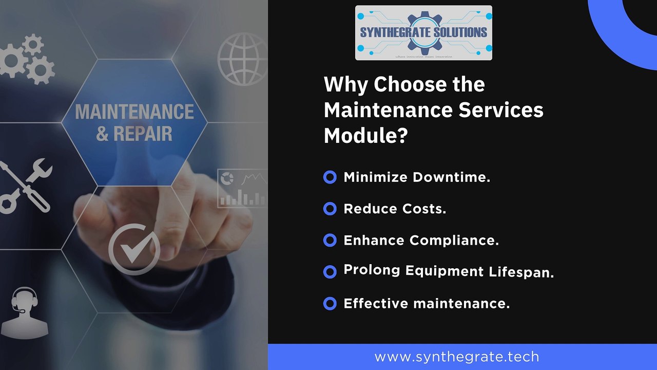 Enhance equipment reliability and streamline maintenance with SS ERP MFG's Maintenance Services Module