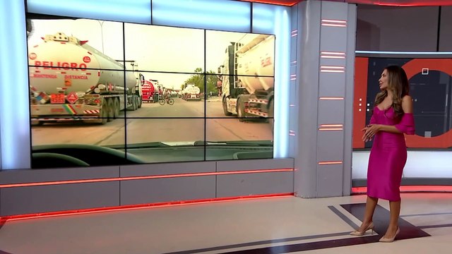 SCZ filas de cisternas en refineria de Palmasola para cargar combustibles