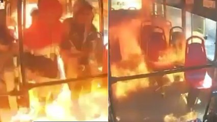 En video: delincuentes quemaron un bus en Soledad, Atlántico