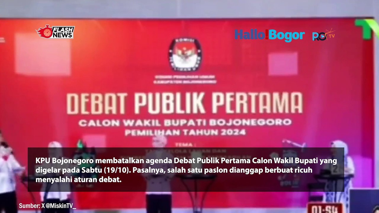 Debat Pilgub Bojonegoro Dibatalkan! Paslon Terlibat Kericuhan, Langgar Aturan