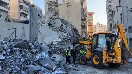 مبان مدمرة في حي الشياح جنوب بيروت جراء غارات إسرائيلية