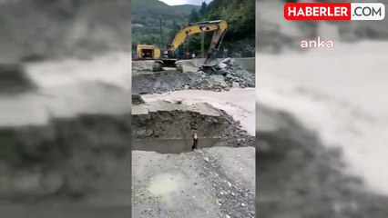 Sinop'ta Sağanak Yağış Geçici Köprüyü Yıktı