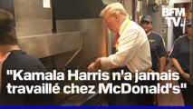 Donald Trump fait des frites dans un McDonald’s et attaque Kamala Harris