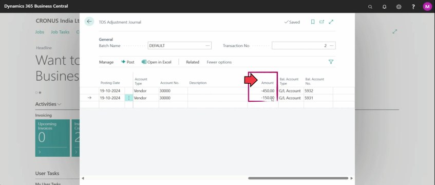 Reverse or Refund TDS Entries in Business Central | TDS Adjustment Journal #tdsDeductedAtSource #adjustment #journal #D365BC