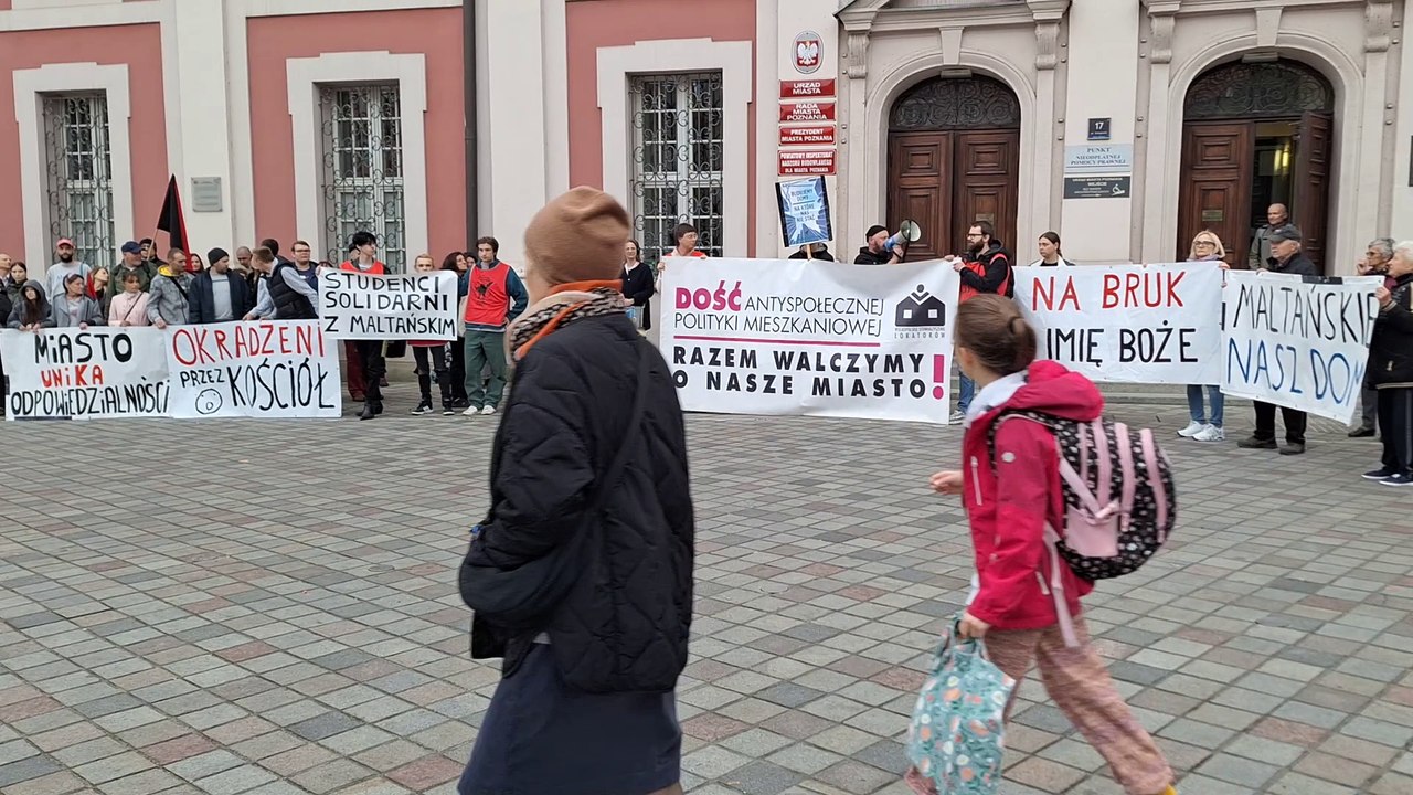 Protest mieszkańców osiedla Maltańskiego w Poznaniu