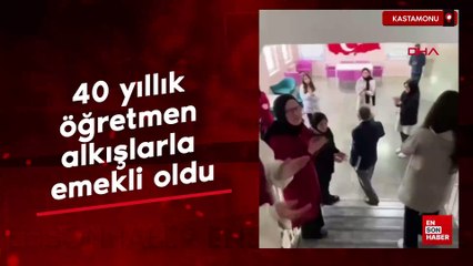 Kastamonu'da 40 yıllık öğretmen, alkışlarla emekli oldu