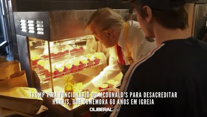 Trump vira funcionário do McDonald's para desacreditar Harris, que comemora 60 anos em igreja