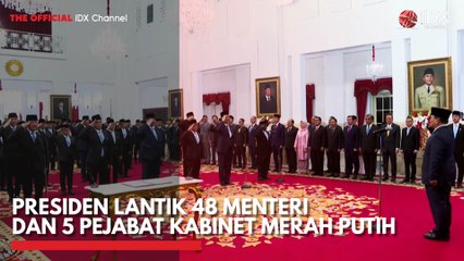 Presiden Lantik 48 Menteri dan 5 Pejabat Kabinet Merah Putih