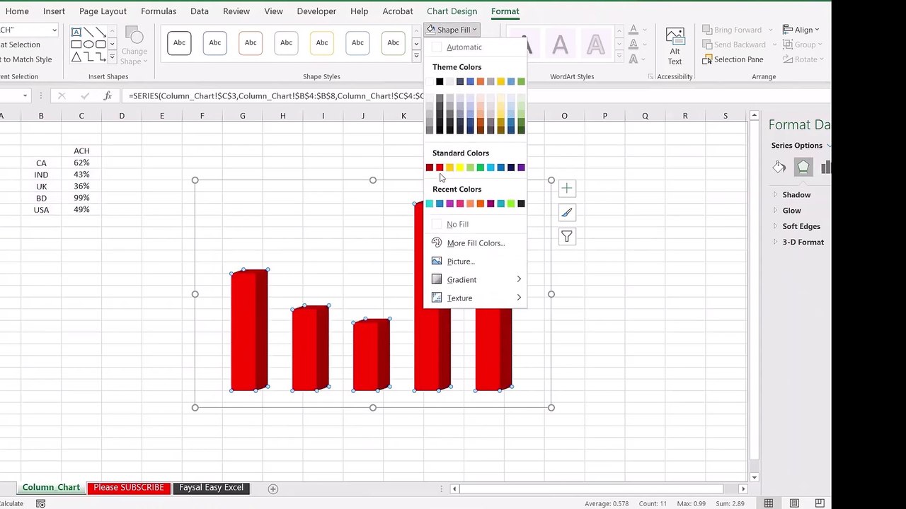 "Excel 2024 Tips: Designing Eye-Catching 3D Column Charts"