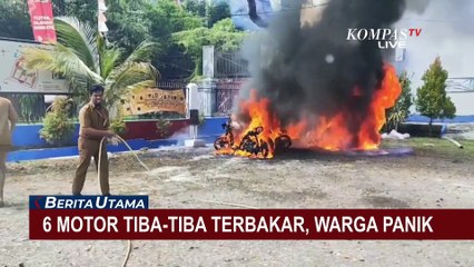 Kebakaran 6 Motor Secara Tiba-Tiba di Depan SLB Makassar, Warga dan Pihak Sekolah Panik