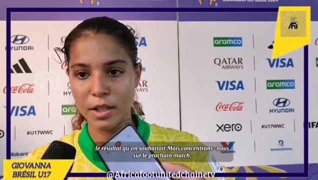 Coupe du Monde Féminine U17 République Dominicaine : La joueuse du #Brésil Giovanna veut se concentrer sur le prochain match pour aller chercher la qualification ⚽