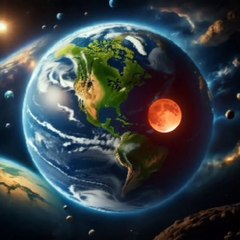 The rotation of the moon around the Earth