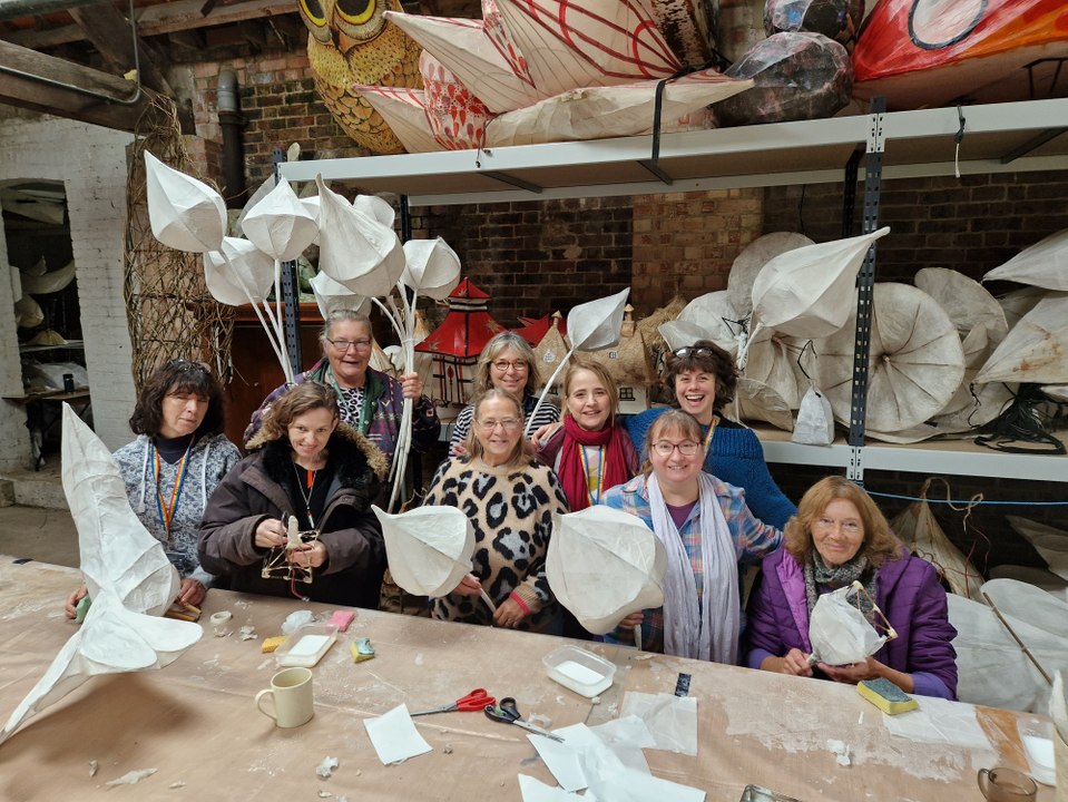 Making lanterns for Glow Wild Christmas lights trail