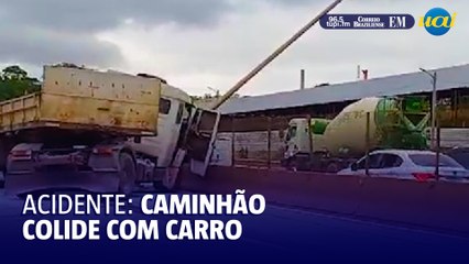 Acidente entre caminhão e carro congestiona trânsito da BR-381