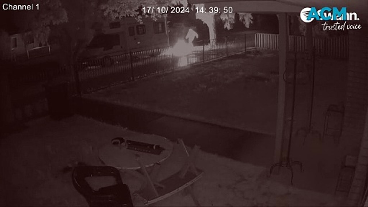 Arsonist sets his arm on fire while igniting a motorhome