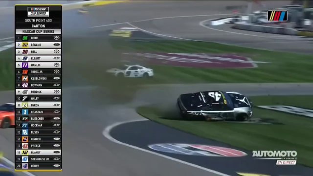 NASCAR 2024 Las Vegas 2 Race Dillon Huge Hit Reddick Flip