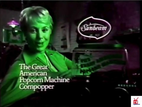 1970s Shirley Jones Sunbeam popcorn machine TV commercial