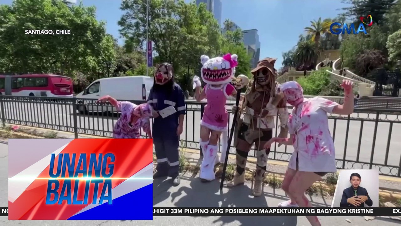 Daan-daang nakabihis-zombie, sumali sa Zombie Walk | Unang Balita