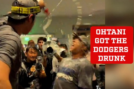 Shohei Ohtani celebrates NLCS victory by ensuring no one is sober as dodgers prepare for World Series