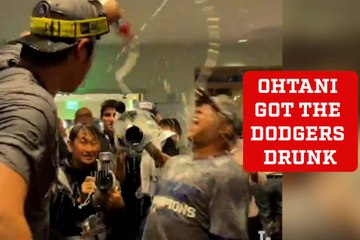 Shohei Ohtani celebrates NLCS victory by ensuring no one is sober as dodgers prepare for World Series
