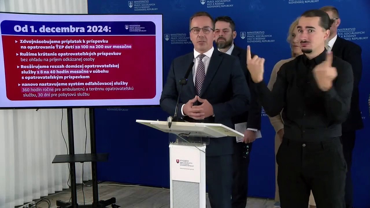 ZÁZNAM: Tomáš: Novela o sociálnych službách významne pomôže ľuďom odkázaným na opateru