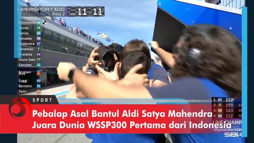 Pebalap Asal Bantul Aldi Satya Mahendra Juara Dunia WSSP300 Pertama dari Indonesia