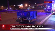 İstanbul'da TEM Otoyolu’nda motosiklet, asfalt yenileme aracına çarptı: 1 ölü