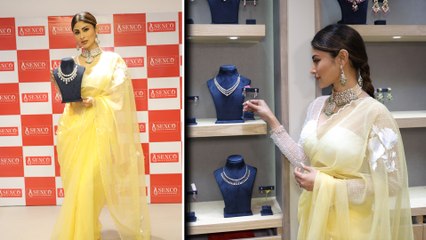 Mouni Roy's Lively-Lime Ethnic Look For The Grand Opening Of An Ace Jewellery Store In Delhi