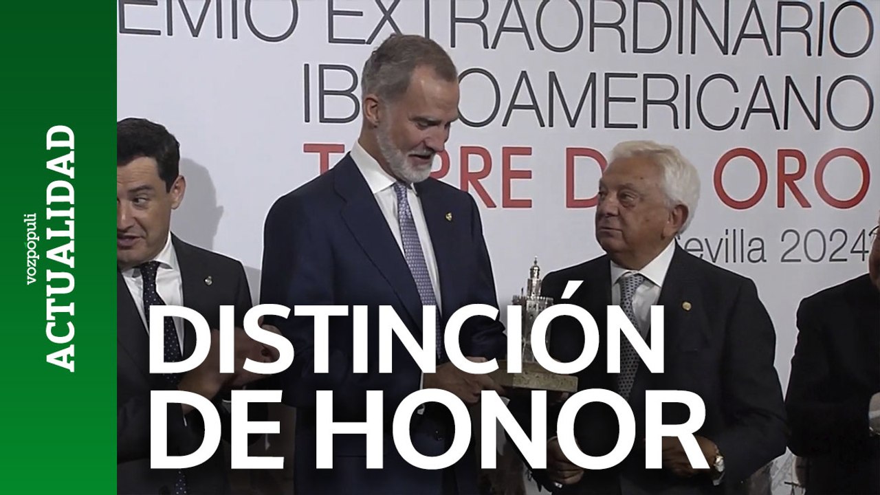 El Rey Felipe VI recibe la 'Distinción de Honor' de los Premios Iberoamericanos Torre del Oro