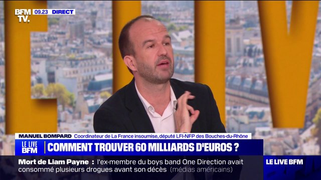 Manuel Bompard (LFI): L'OFCE dit que le projet de budget de Michel Barnier se traduirait par une division de la croissance par deux