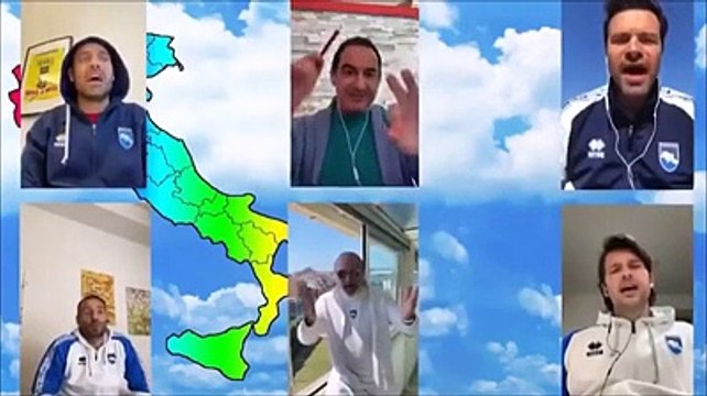 I giocatori del Pescara: Uniti si vince