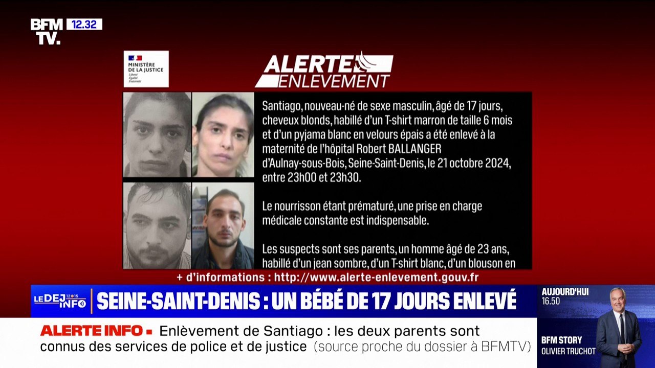 Enlèvement de Santiago: le nourrisson enlevé ce lundi 21 octobre de l'hôpital Robert-Ballanger d'Aulnay-sous-Bois est toujours recherché