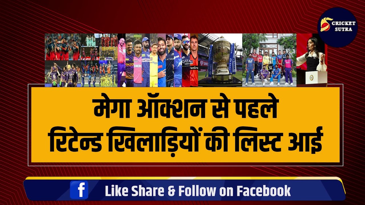 IPL MEGA AUCTION से Reteined खिलाड़ियों की लिस्ट आई, इन 5 को मिलेगा सबसे ज़्यादा पैसा | IPL | IPL 2025 | CSK | RCB | KKR | MI