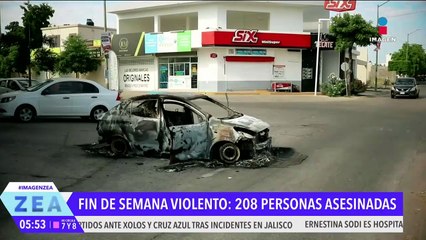 Fin de semana violento en México: Asesinan a 208 personas