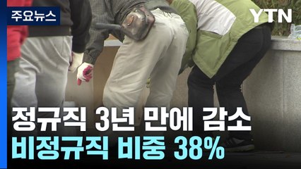 정규직 3년 만에 감소...비정규직과 임금차 175만 원 '최대' / YTN