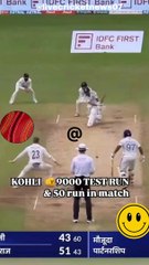  King Kohli 9,000 Runs in Test Cricket Match India VS Newzealand & 50 Runs in This match  #kholi