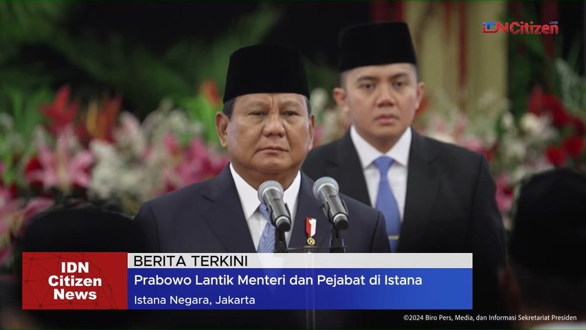 Prabowo Lantik Para Menteri dan Pejabat di Istana Negara