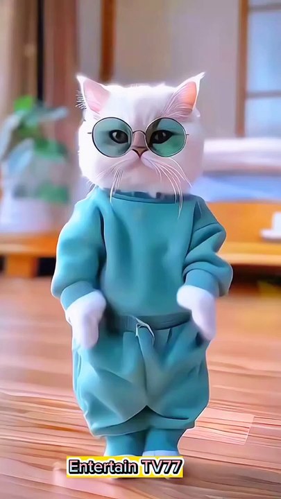 Cute cat with glasses