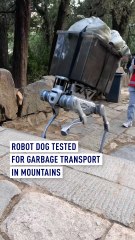 Robot dog tested for garbage transport in mountains